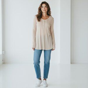 Free People Cream Long Sleeve Sweater Top – Size S